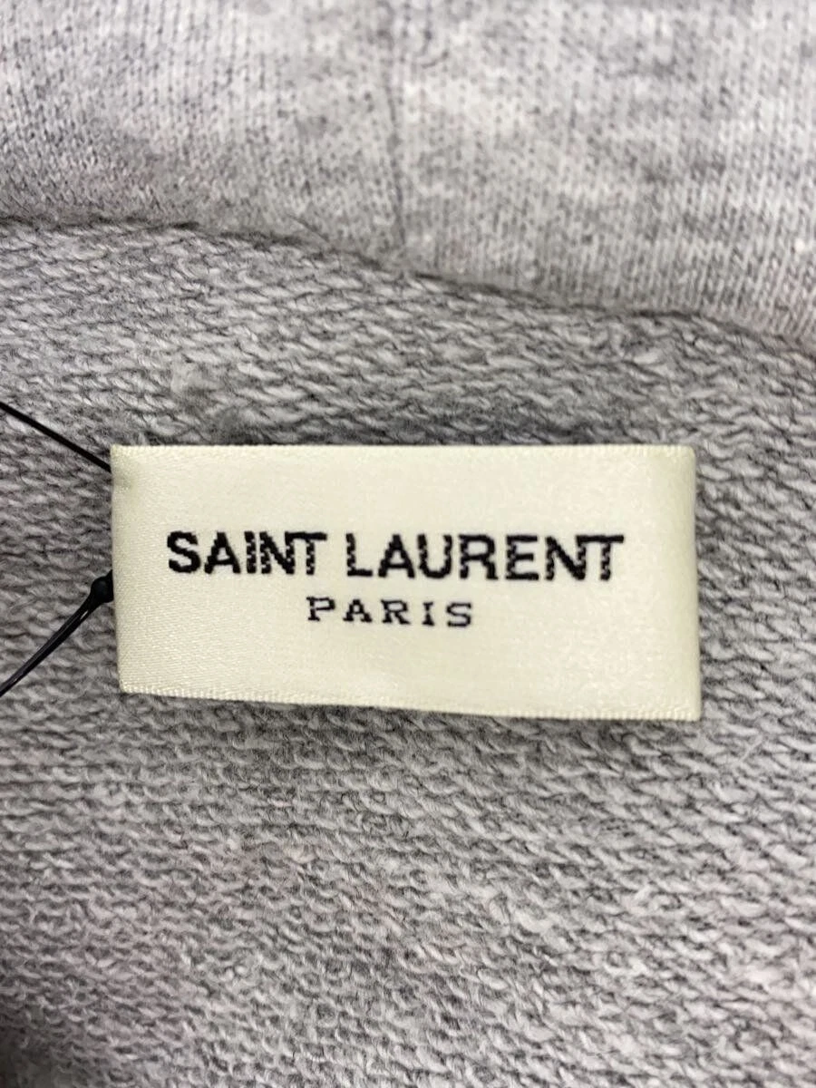 SAINT LAURENT (YSL) Felpa con cappuccio Saint Laurent L cotone grigio tinta unita TT09 464581 YB2OD usata