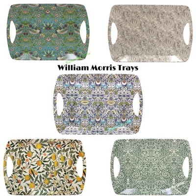 William Morris großes Melamin Abendessen Serviertablett mit Griffen Tee Kaffee Tabletts
