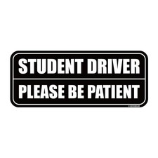 Black Reflective Student Driver Car Magnet 8.7x3.5 Inch WeatherResistant