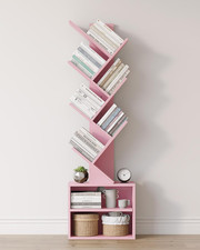 6 Tier Tree Bookshelf,Small Bookcase-Storage Cabinet,Modern Bookshelf Organizer