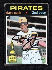 BAS 1971 Topps Dave Cash #582 Beckett Auth Sticker Auto 2k2