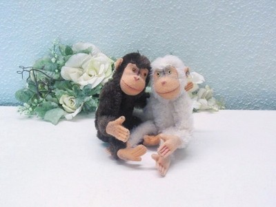 White a. brown STEIFF CHIMPANZEE JOCKO, 15 cm with ID's