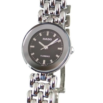 Rado Florence 318.3744.4 Ladies SS Quartz Black Dial Japan Watch