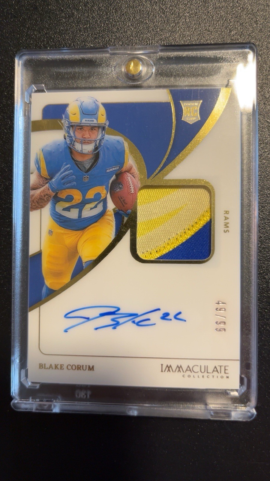 2024 Panini Immaculate Collection - Rookie Patch Autographs Blake Corum #112 /99