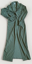 ASOS Green V Neck Collared Knot Long Sleeve Full Length Summer Dress Size 6