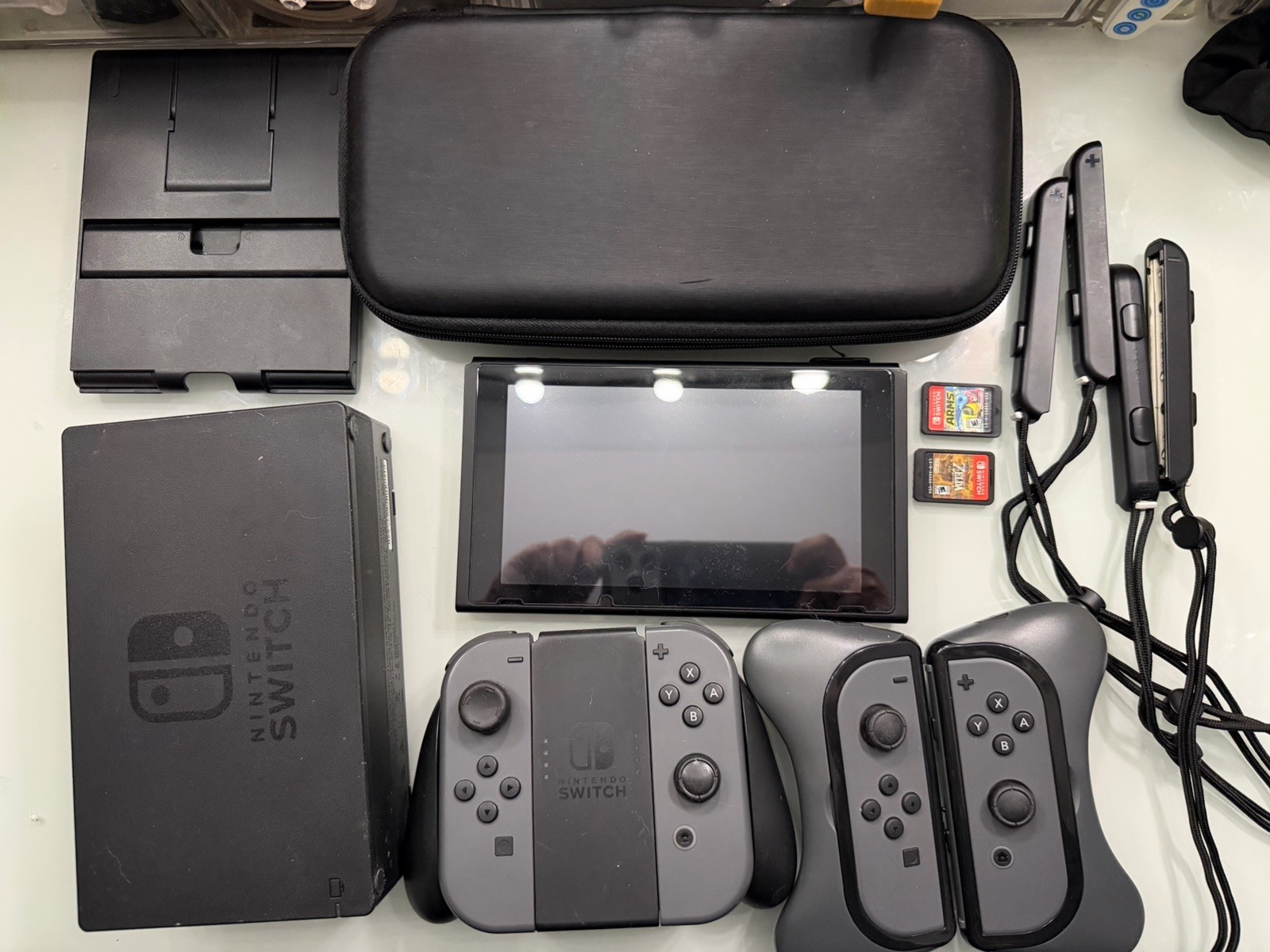 Nintendo Switch Original Console with Accessories Case and Controller Games Set