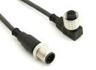 0.6m sensor actuator cable M12 St/Bu 90° connection cable PUR 4x0.34 M/F cable