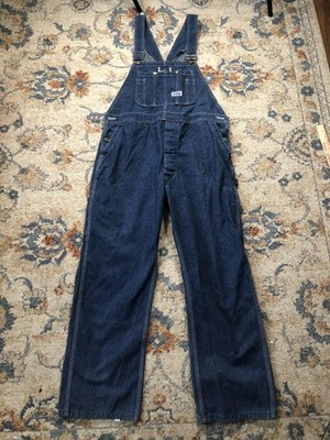 Big Smith Overalls Mens Large Blue Denim Bib Workwear Carpenter Utility Jeans