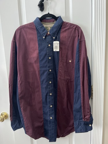 NWT 80s Vintage Duck Head Shirt XL Striped 100% Cotton Button Down Blue USA New - Picture 9 of 12