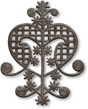 Veve Erzulie Freda, Metal Wall Hanging Sculpture, Eco-Friendly Fair Trade