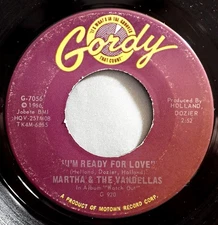HEAR IT 60's R&B Motown 45 rpm Martha & Vandellas "I'm Ready For Love" from 1967