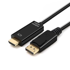 4K DisplayPort to HDMI Cable 1.8M/5.91FT, Uni-Directional DP to HDMI Cable 4K...
