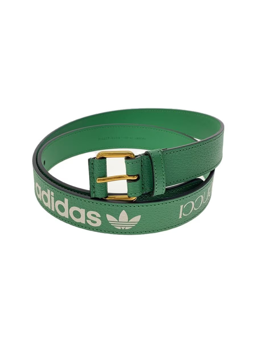 GUCCI x adidas Mens Leather Belt with Green Print 702277 U4DBT