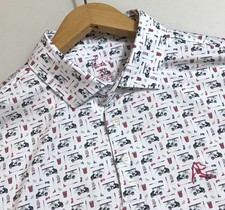 Rhoback Men's Short Sleeve Performance Golf Polo Shirt The Bev Cart Print XL