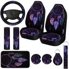 Tallew 10 Pcs Dreamcatcher Design Car Seat Covers Full Set Blackpurple Tallew 10 Pcs Dreamcatcher Design Car Seat Covers Full Set Blackpurple