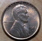 1952-S Lincoln Cent 1c MS RB Filled 5 Die Chip