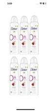 6 PACK Dove 0% Aluminum Free Deodorant Spray, 48 Hr. Pomegranate/Lemon Bulk