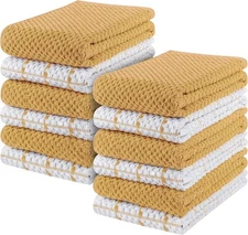 Utopia Kitchen Towels 12 Pack, 15 by 25 Inches, 100% Ring Spun 12 Beige 