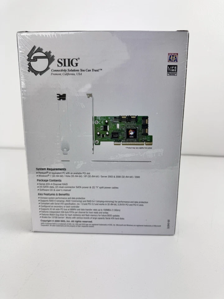 FACTORY SEALED NEW - SIIG Serial ATA 4-channel RAID (SC-SA4R12-S2) - Image 2 of 4