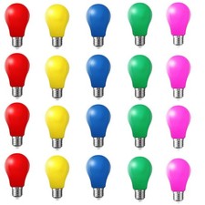 Set of 20 coloured LED bulbs bulb shape 5W E27 mixed coloured bulbs