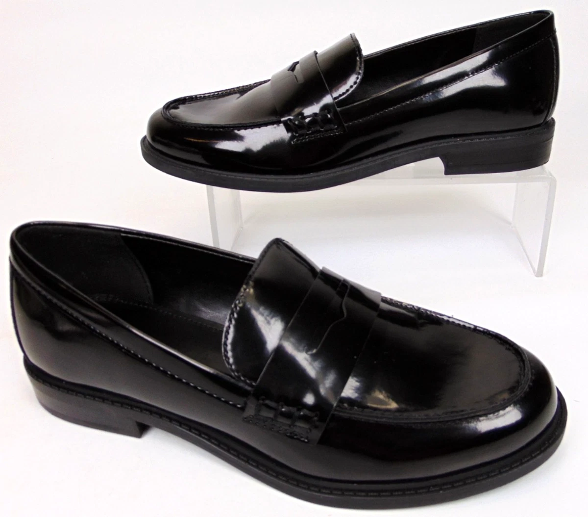 Marc Fisher Black Quilted‎ Patent Leather Lug Sole Penny Loafers Mens 8M Men main image 3