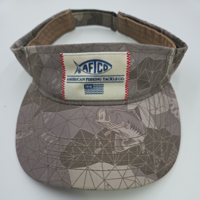Aftco Sun Visor Hat Mens Green Bass Fishing Curved Bill American Fishing Tackle