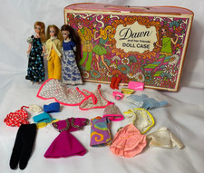 1971 Topper Toys DAWN  Friends Doll Case W/Clothing Accessories Glori  Angie