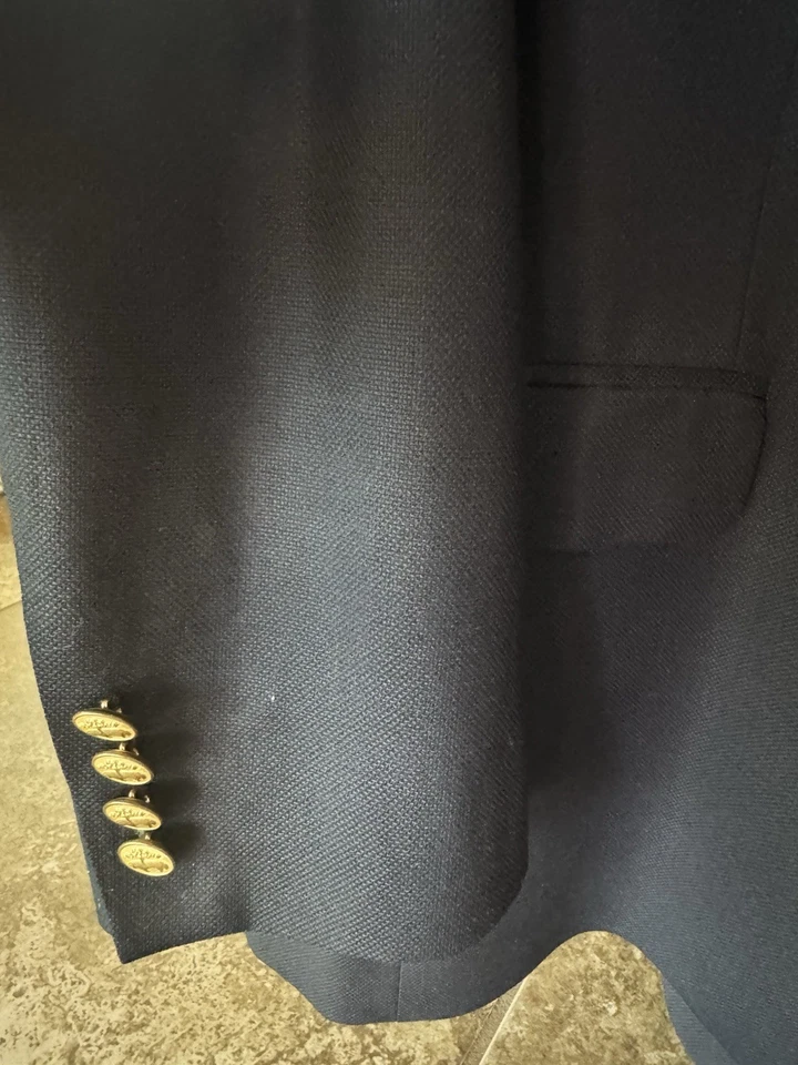 Brooks Brothers 346 Blazer Sports Coat 40R Mens 3/2 Gold Button Navy USA VGUC - Image 2 of 4