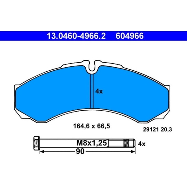 Bremsbelagsatz Scheibenbremse Ate 13.0460-4966.2 FüR Renault Trucks Mascott-image