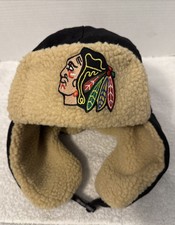 Chicago Black Hawks Trapper Hat Black Canvas/...