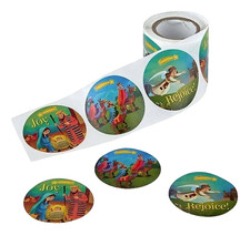 Christmas Nativity Scene 1.5 inch Round Self-Adhesive Stickers 100 Child's