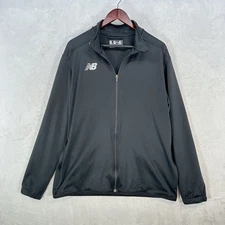 New Balance Jacket Mens XL Black Logo Full Zip Track Sweater Running Sports