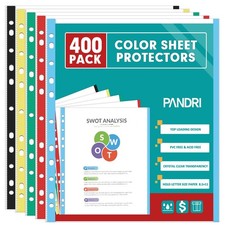 Sheet Protectors, 400 Pack Color Heavy Duty Plastic Page Protectors Sheet Rei...