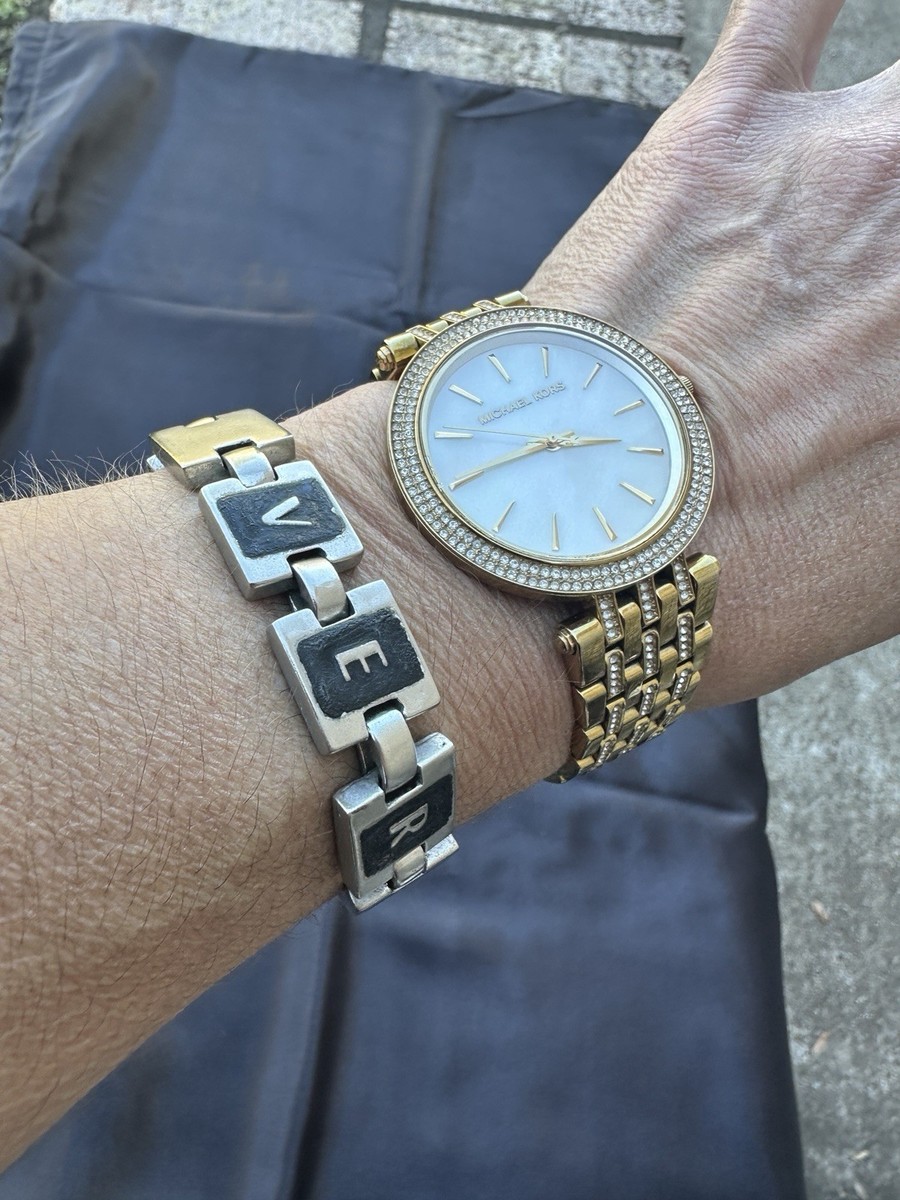 RARE Vintage GIANNI VERSACE Bracelet 90s Letter Link Spell-Out