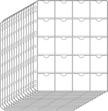 15 Sheets 300 Pockets Coin Pocket Pages for 2" x 2" Cardboard Coin Flips........