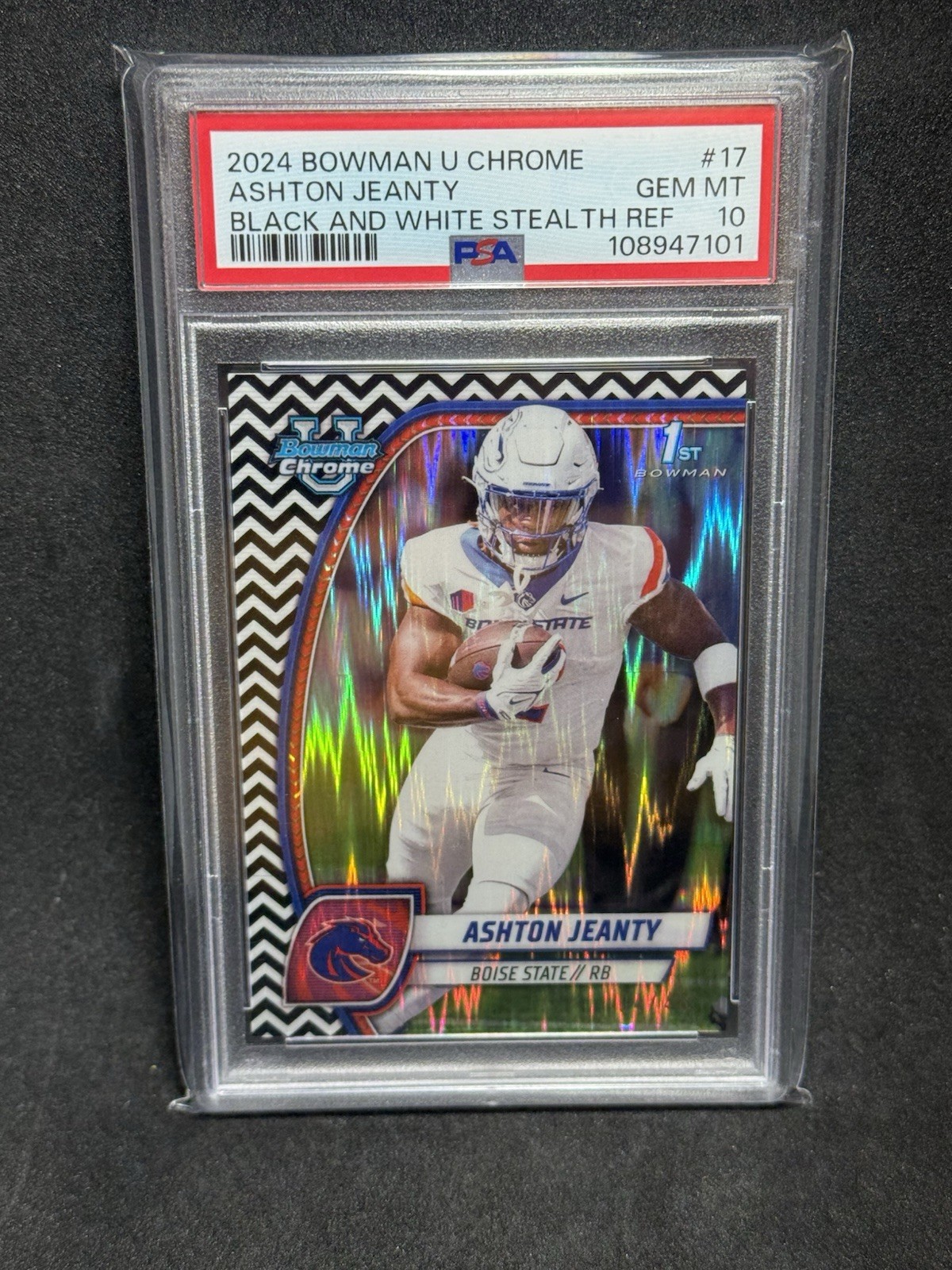 2024 1st Bowman U Chrome Ashton Jeanty #17 Black & White Stealth /48 PSA 10 POP5