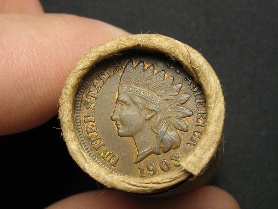 25 COIN ROLL SHOTGUN PENNY INDIAN HEAD CENT XF-AU 1800-1900's FULL LIBERTY LOT - Image 4 of 4