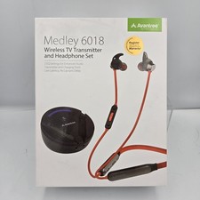 Avantree Medley Clear 6018 Wireless TV Transmitter Headphone Set BTHT-6018