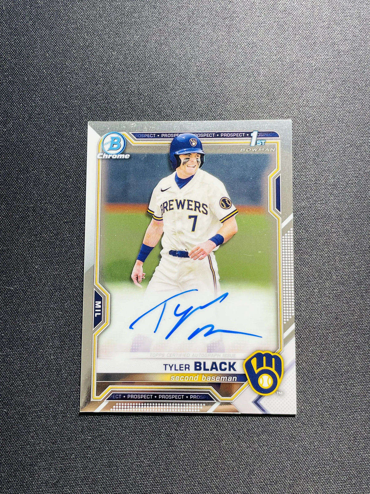 2021 Topps Bowman Chrome Auto Tyler Black 1st #CDA-TB Brewers KZ44