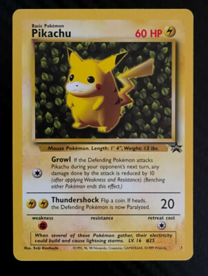 POKEMON • Pikachu BLACKSTAR PROMO Black Star Promo 1 English 1999