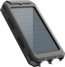 Solar Charger 30000mAH Portable Power Bank External Backup Battery Power Pack