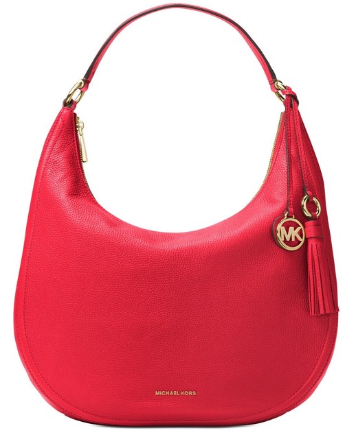 michael kors red hobo bag
