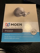 Moen Preston Robe Hook 23in H x 24in W x 25in L Brushed Nickel Die Cast Zinc