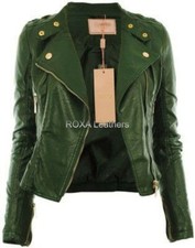 Newly Arrival Women Pure Genuine Lambskin Soft Leather Jacket Urban Studded Coat