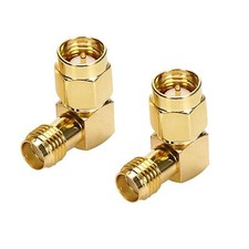 SMA Male to Female Gold-Plated Coax Connector Right Angle RF Adapter 90 Degre...