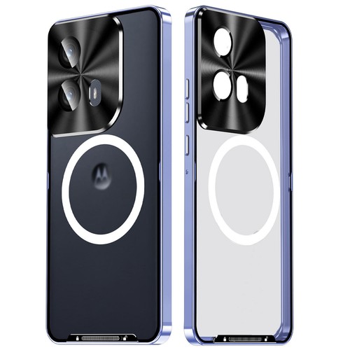 For Motorola MOTO Edge 2024, Magnetic Aluminum Metal Bumper Glass Cover Case - Picture 5 of 21