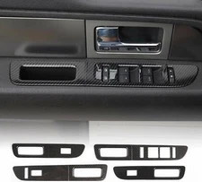 Car Window Lift Panel Switch Trim Cover for Ford Raptor F150 09-14 Carbon Fiber