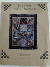 PRIMITIVE PATCHWORKS Wool Applique Quilt Pattern A Fall Gathering 90x72"