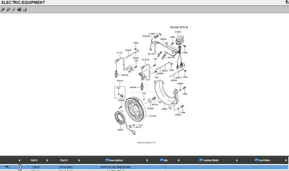 Interruptor de presión de aceite original Kawasaki 27010-0851 FD620D FD750D FD851D 27010-2234 Foto 2 de 4