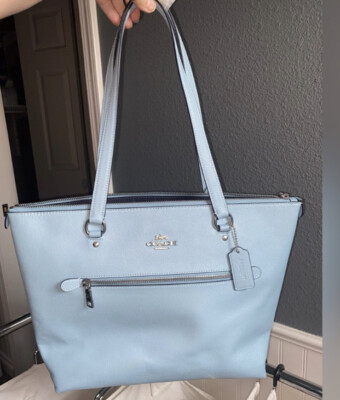 Coach Crossgrain Leather Gallery Tote (Ice Blue) (79608) for sale